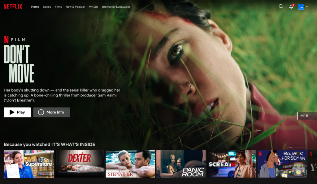 Netflix Homepage Principles of Design